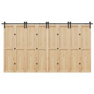 Комплект механизъм за плъзгаща врата, 400 см, стомана, черен