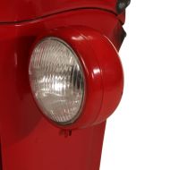 Бар маса трактор червен и кафяв 55x120x107 см манго дърво масив