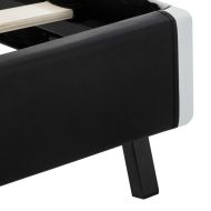 Рамка за легло с LED, черна, изкуствена кожа, 120x200 cм