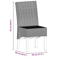 Трапезни столове, 2 бр, кафяви, естествен ратан