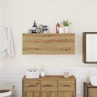 Стенен шкаф за баня, дъб артизан, 100x25x40 см, инженерно дърво