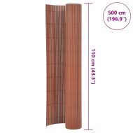 Двустранна градинска ограда, 110x500 см, кафява
