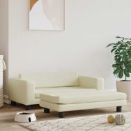 Кучешко легло с разширение кремаво 100x50x30 см изкуствена кожа