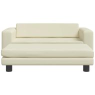 Кучешко легло с разширение кремаво 100x50x30 см изкуствена кожа