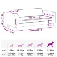 Кучешко легло с разширение кремаво 100x50x30 см кадифе