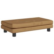 Детски диван с табуретка за крака, кафяв, 100x50x30 см, кадифе