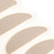 Изтривалки за стълби, 15 бр., 65x21x4 см, бели и кафяви, полукръгли, големи