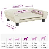 Кучешко легло Кремаво 70x48x22 см кадифе