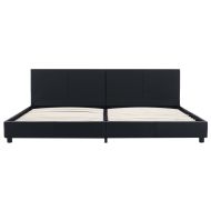 Рамка за легло, черна, изкуствена кожа, 180x200 cм