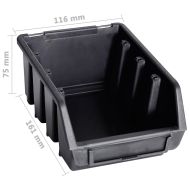 Стенен органайзер с 29 бр кутии за инструменти червено и черно