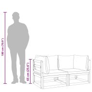 Модулни ъглови дивани 2 бр със зелени възглавници акация масив