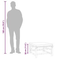 Градинска табуретка със светлосива възглавница бамбук