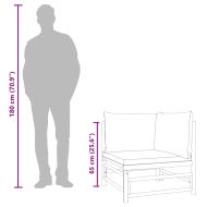 Градински ъглов диван с таупе възглавници бамбук