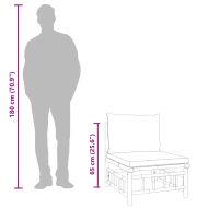 Градински лаундж комплект с кремави възглавници 2 части бамбук