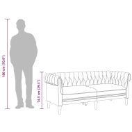 Честърфийлд диван 2-местен светлосив плат