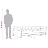 Честърфийлд диван, 3-местен, тъмносив, текстил