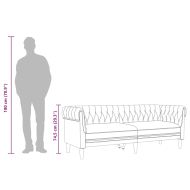 Честърфийлд диван, 3-местен, тъмнозелен, текстил