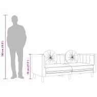 Диван с възглавници, 3-местен, черен, кадифе