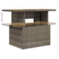Градински диван с възглавници, 5 части, сив полиратан акация