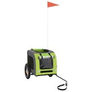 Ремарке за колело за любимци зелен и сив Оксфорд плат и желязо