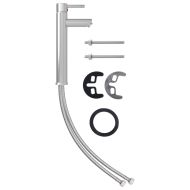 Мивка за баня с кран и сифон, черно закалено стъкло