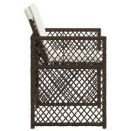 Градински столове с възглавници, 4 бр, кафяви, полиратан