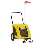 Ремарке за колело за любимци жълт Оксфорд плат и желязо