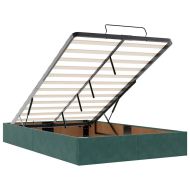 Османска легло с матраци и LED, тъмнозелено, 120x200 см, кадифе