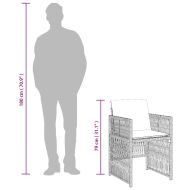 Градински столове с възглавници, 4 бр, черен, полиратан