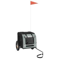 Ремарке за колело за любимци сив и черен Оксфорд плат и желязо