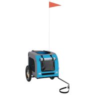 Ремарке за колело за любимци син и сив Оксфорд плат и желязо