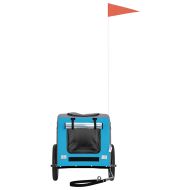 Ремарке за колело за любимци син и сив Оксфорд плат и желязо