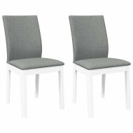 Трапезни столове с възглавници 2 бр Бяла масивна дървесина гума