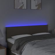 LED горна табла за легло, таупе, 144x5x78/88 см, плат