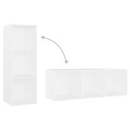 Комплект ТВ шкафове от 3 части, бял, инженерно дърво