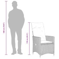 Градински комплект с възглавници, 9 части, бежов полиратан