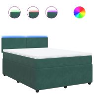 Боксспринг легло с матрак, зелена, 140x190 см, кадифе