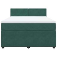Боксспринг легло с матрак, зелена, 140x190 см, кадифе