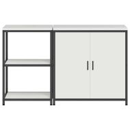 Комплект за кухненско съхранение с рафт с врата 2 pcs Бяло