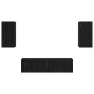 Комплект ТВ шкаф Монтиране на стена Черния дъб Инженерно дърво