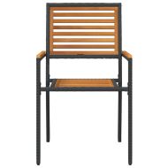 Струпваеми градински столове 4 pcs Кафяв и черен