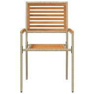 Струпваеми градински столове 4 pcs Кафяв и бежов