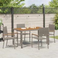 Струпваеми градински столове 4 pcs Сив и кафяв 54 x 56 x 90 см