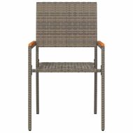 Струпваеми градински столове 4 pcs Сив и кафяв 54 x 56 x 90 см