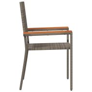 Струпваеми градински столове 4 pcs Сив и кафяв 54 x 56 x 90 см