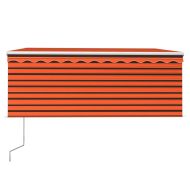Автоматично прибиращ се сенник с щора, 3x2,5 м, оранжево/кафяво