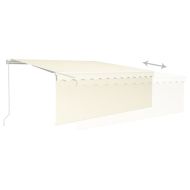 Ръчно прибиращ се сенник с щора и LED, 4x3 м, кремав