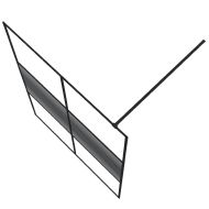 Параван за баня, черен, 140x195 см, прозрачно ESG стъкло