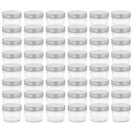 Стъклени буркани за сладко със сребристи капачки, 48 бр, 110 мл