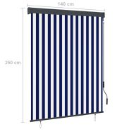 Външна ролетна щора, 140x250 см, синьо и бяло